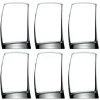 6 Pieces Of Curved Rocks Juice Glasses Tumblers - Clear.