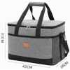 Insulated 2-Layer Lunch Box Bag Leak-Proof Fresh-Keeping Picnic Food Fruit Tote School Bag- Grey