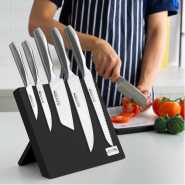 Midnight Magnetic Knife Block - Stylish Knife Holder With Super Strength Magnets- Black