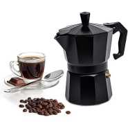 Stovetop Cafe Espresso Maker 6 Cup Moka Pot Percolator Coffee Maker Filter Kaapi- Black