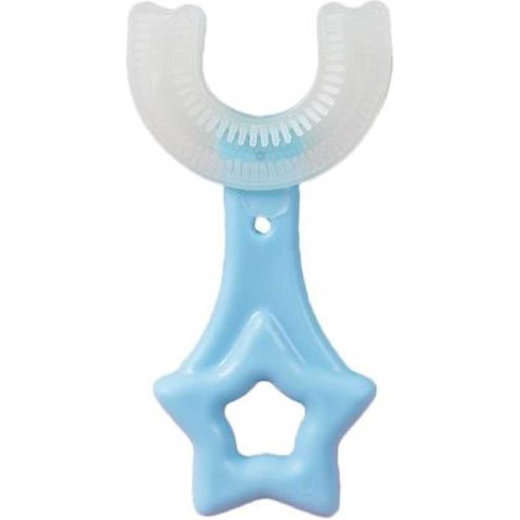 Silicone U-Shape Toothbrush Kids Manual Toddler Teeth Cleaning Brush 2-12 Years- Multi-colour.