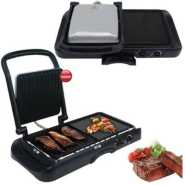 Dsp 2 In1 IElectric Grill Portable Nonstick Barbecue Press Machine - Black.