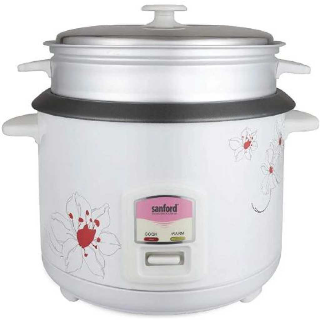 Sanford 2. 8Litre Rice Cooker Steamer Pot- White.
