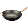 Non-stick Wok Stir Frying Pan Saucepan With Wooden Handle- Black