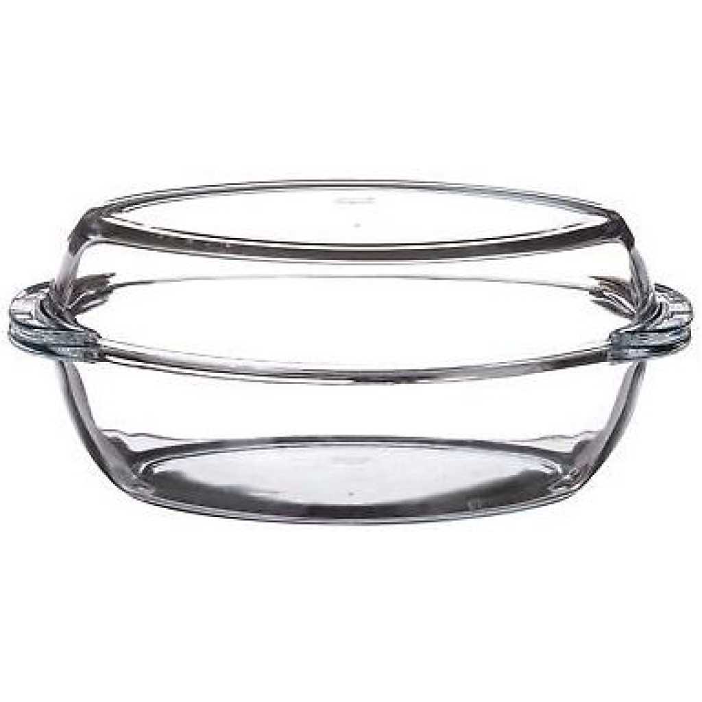 Borcam Oval Casserole Dish With Heat Resistant Oven Microwave Safety - Clear