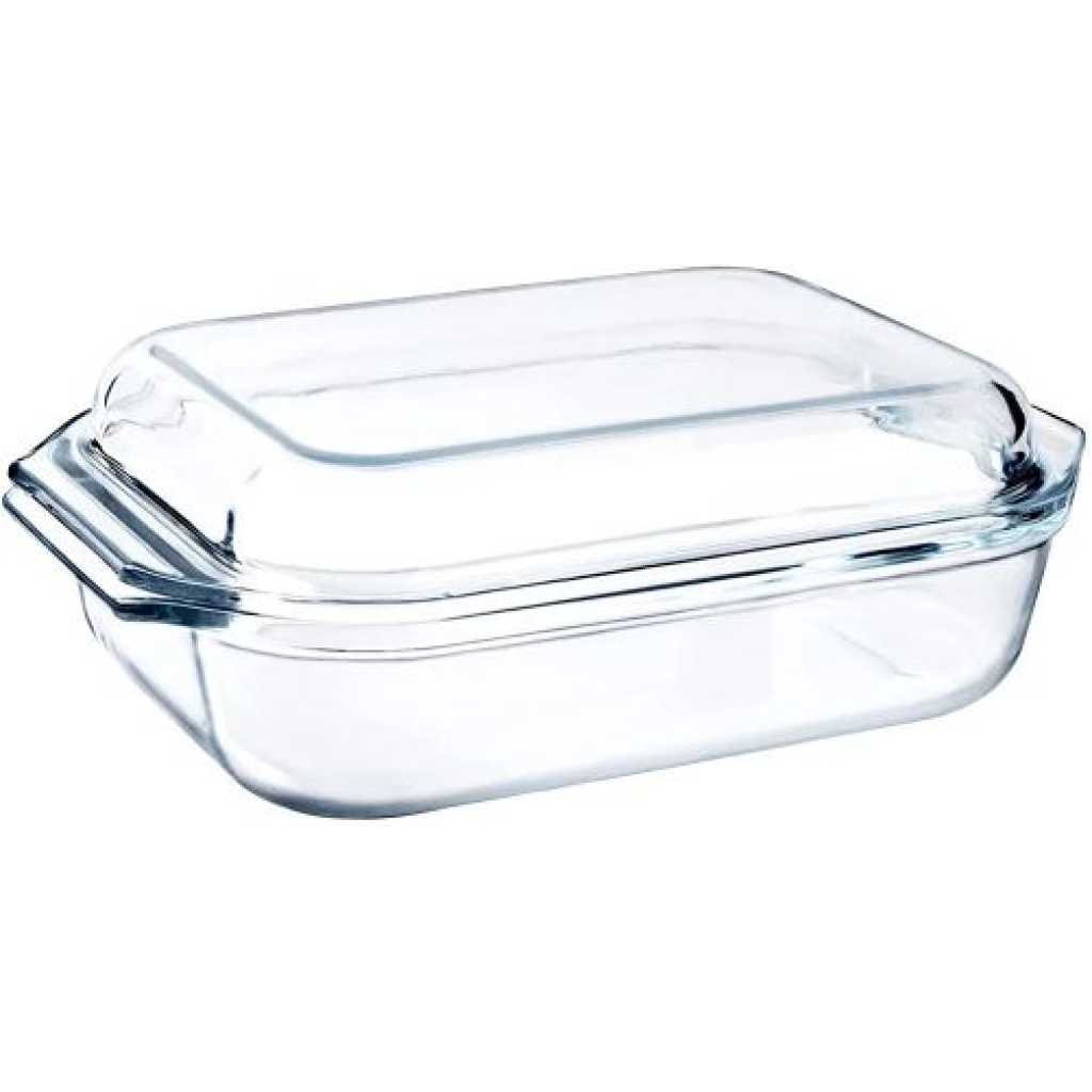 Borcam Rectangular Casserole Dish With Heat Resistant Oven Microwave Safety - Clear