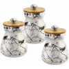 3 PC Ceramic Sugar Bowl Coffee Tea Canister Storage Containers - Multi-colour .