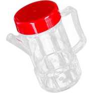 300ml Acrylic Oil Dispenser Honey Pot Vinegar Sauce Bottle For Barbecue- Red.