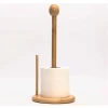 Bamboo Toilet Paper Holder Standing Roll Tissue Storage Stand- Brown
