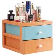 2 Tier Drawer Mini Storage Unit Tower Desktop Makeup Box Organizer - Multi-colour.