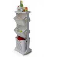 4 Tier Plastic Bathroom Kitchen Storage Organizer Rack Trolley - White