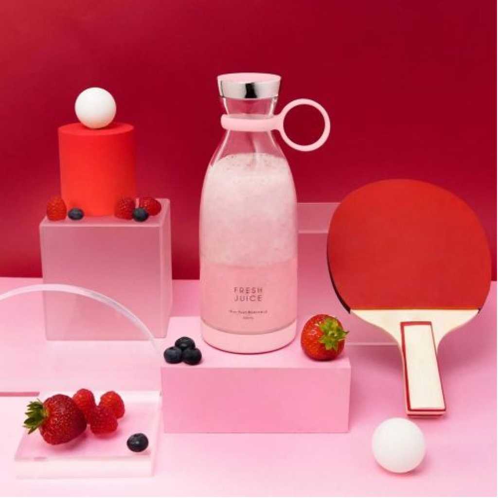 Portable Personal Travel Blender For Fresh Juice, Smoothies And Shakes With Wireless Charging USB- Clear.