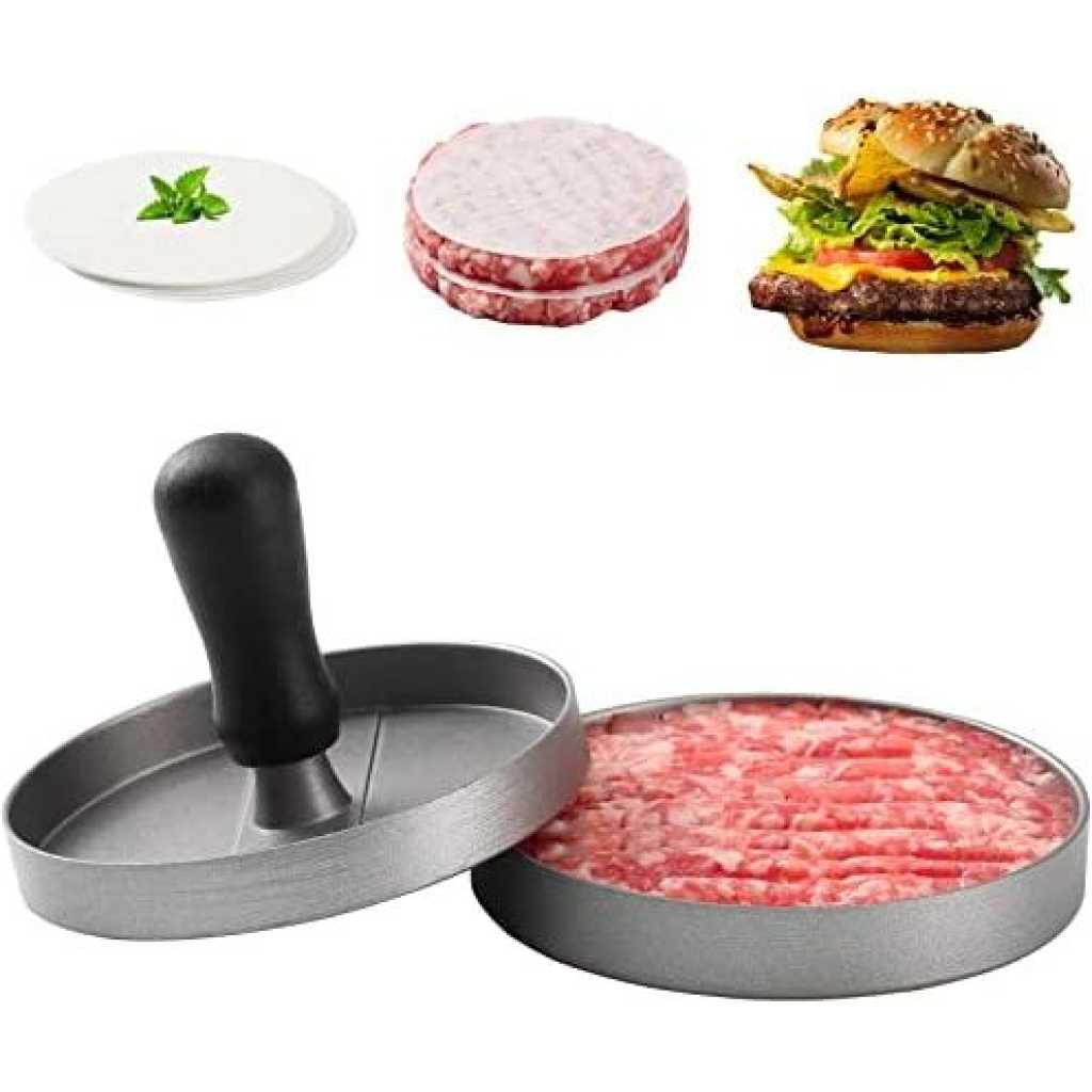 Hamburger Press Patty Maker BBQ Grill Sliders Beef Burger Press- Grey. ,