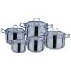 10 Piece Stainless Steel Saucepans Cookware Pots, Silver.