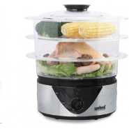 Sanford 3 Layer 8L Electric Food Cooking Steamer Pot With Display, Timer Fuction- Clear.