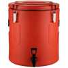 80L Stainless Steel Insulation Bucket With Faucet, Commercial Stall Food & Tea Bucket Cold & Hot Water Catering Urns Cooler- Red.