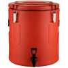 80L Stainless Steel Insulation Bucket With Faucet, Commercial Stall Food & Tea Bucket Cold & Hot Water Catering Urns Cooler- Red.