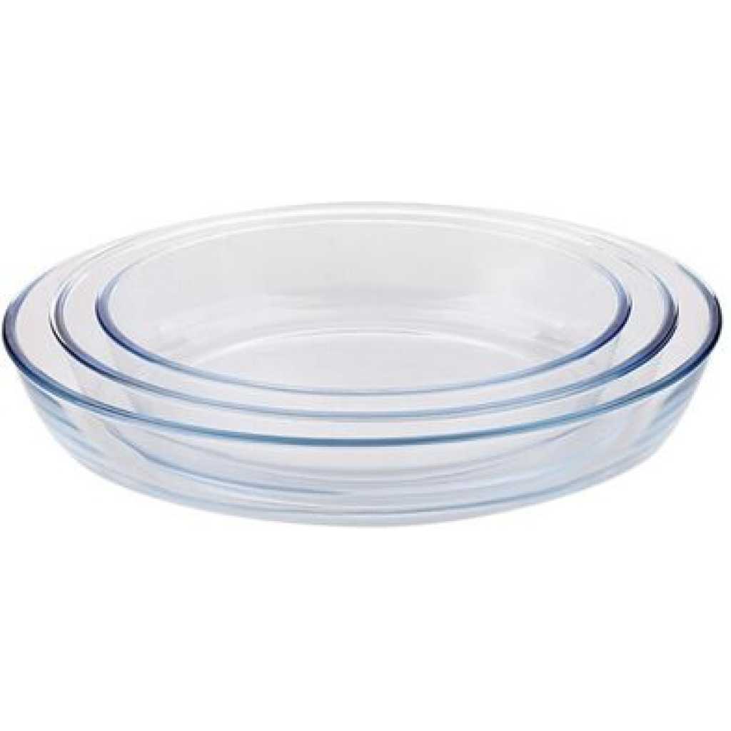 Pyrex 3 Piece Round Glass Bakeware Set-Colorless