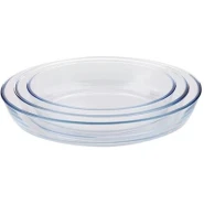 Pyrex 3 Piece Round Glass Bakeware Set-Colorless