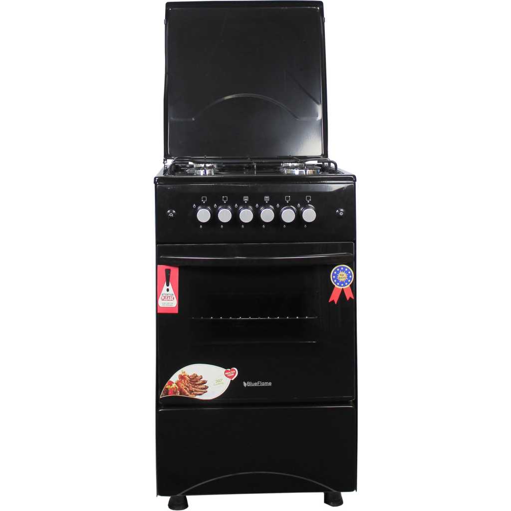 Blueflame Cooker Full Gas C5040G – B 50cm By 50 cm, 4 Gas Burners, Gas Oven, Auto Ignition - Black