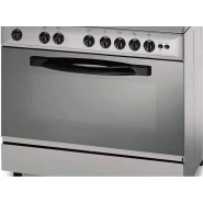 Indesit Cooker 90x60cm 5-Gas Burners Cooker Range with 112-Litres Gas Oven with Wide Gas Oven & Flame Failure Protection I95T1CXEX – Silver Gas Cookers TilyExpress