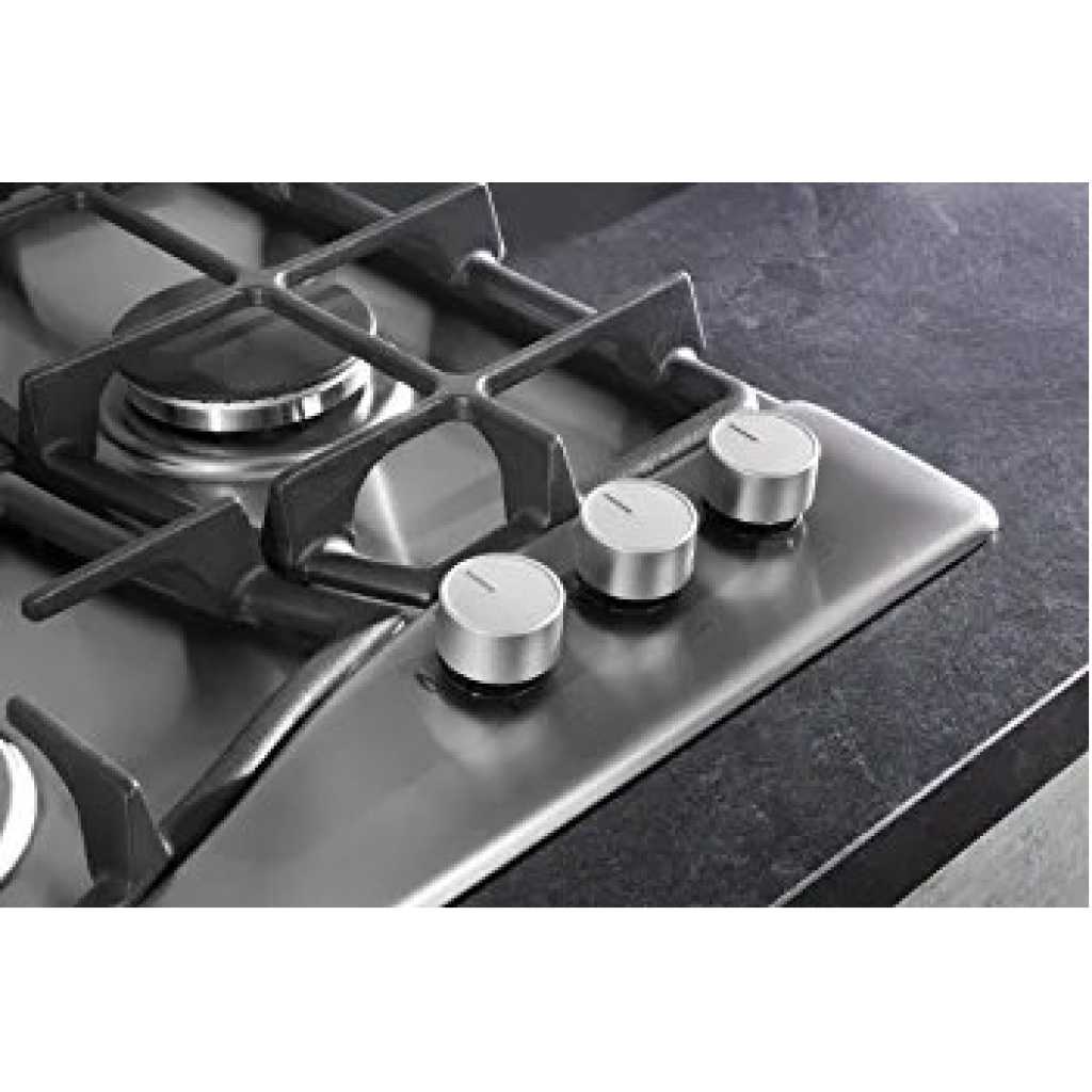 Ariston 90cm Built-in Gas Hob, PH 961TS/IX/A – 90cm, 6 Gas Burners, Auto Ignition - Stainless Steel Gas Cooker Cooktop