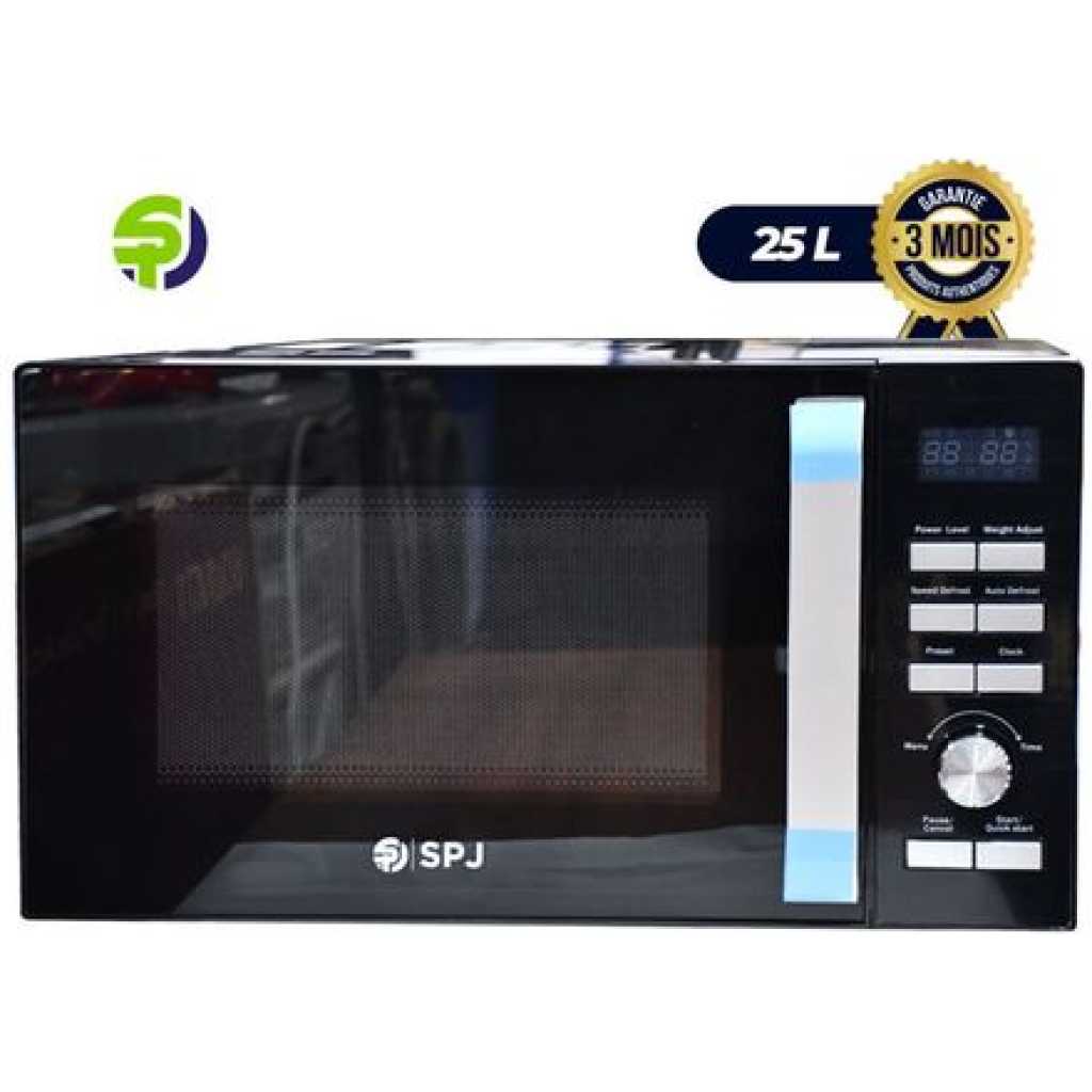 SPJ 25-Litre Digital Microwave Oven With Grill - Black