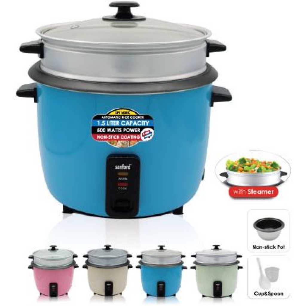 Sanford 2.8 Litre Rice Cooker Steamer Pot- Multi-colour