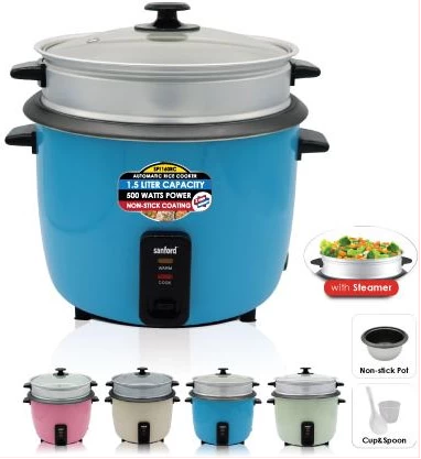 Sanford 1.5 Litre Rice Cooker Steamer Pot- Multi-colour .