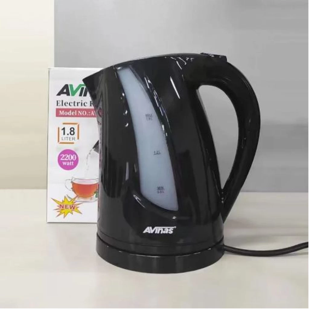 AVINAS 1.8L Automatic Switch Off Cordless Electric Kettle Stainless Steel Base Kitchen Office Water Heating Boiler- Black. Electric Kettles TilyExpress 4