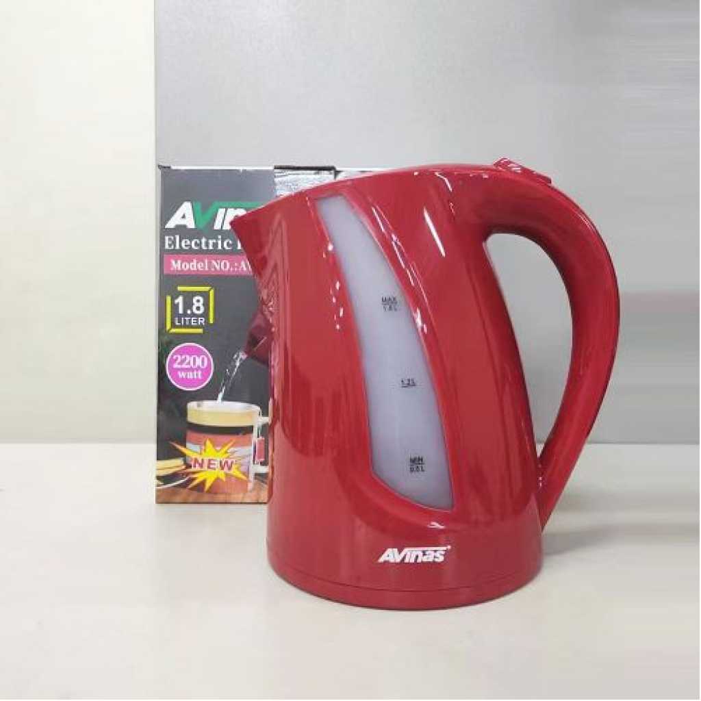 AVINAS 1.8L Automatic Switch Off Cordless Electric Kettle Stainless Steel Base Kitchen Office Water Heating Boiler- Red. Electric Kettles TilyExpress 4