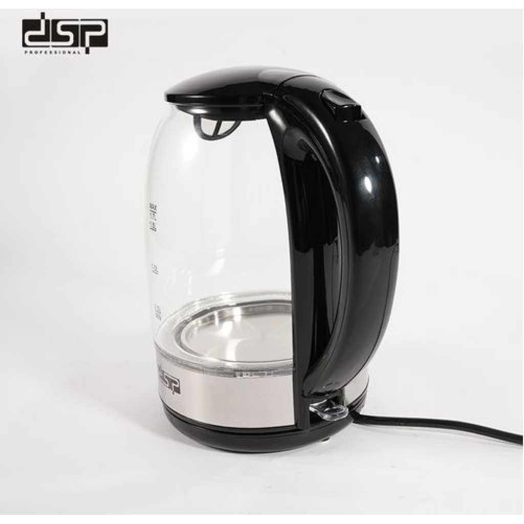 Dsp 1.7 Litre Glass Electric Boiling Kettle - Silver