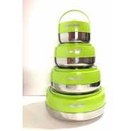 4pc Thermo Insulated Food Warmer Hot Pot Dishes, Green