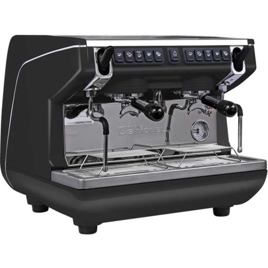 Nuova Simonelli Appia II Volumetric 2 Group Coffee Espresso Machine With Free Installation, Espresso Starter Kit, And Water Filter System- Black.