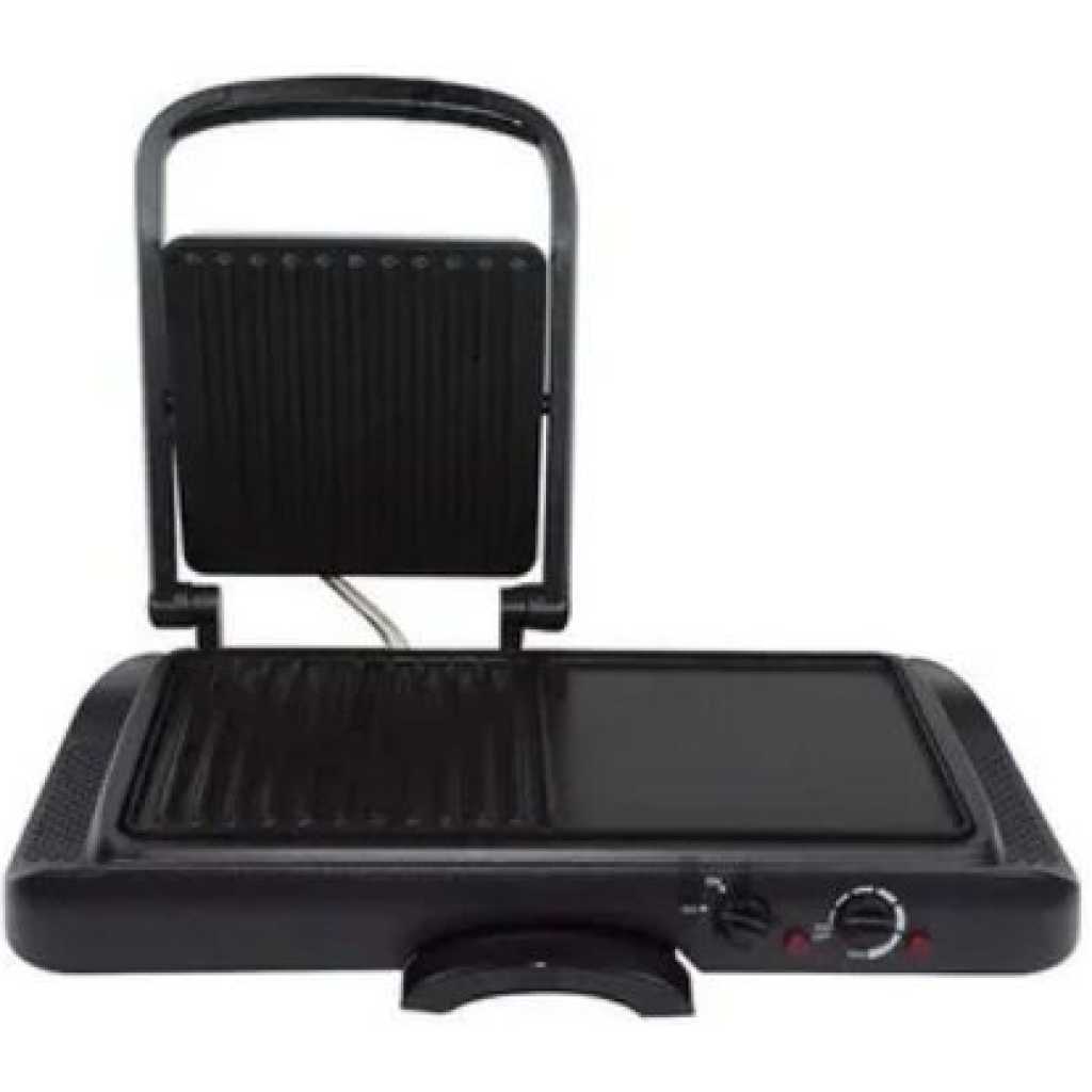 Dsp 2 In1 IElectric Grill Portable Nonstick Barbecue Press Machine - Black.