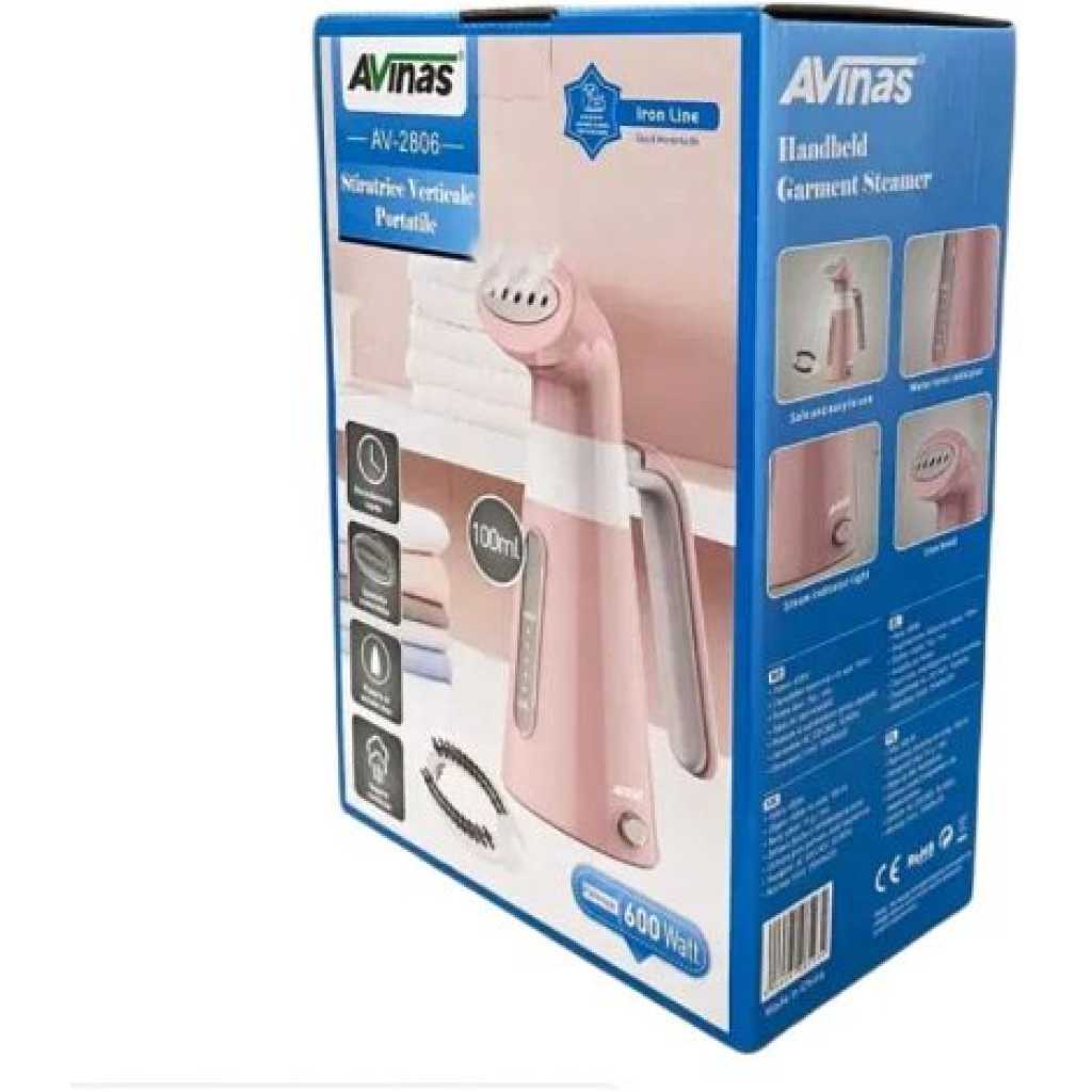 AVINAS Handheld Garment Steamer Portable Ironing Machine For Household Travel- Pink.