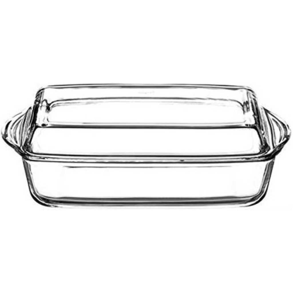 Borcam Rectangular Casserole Dish With Heat Resistant Oven Microwave Safety - Clear