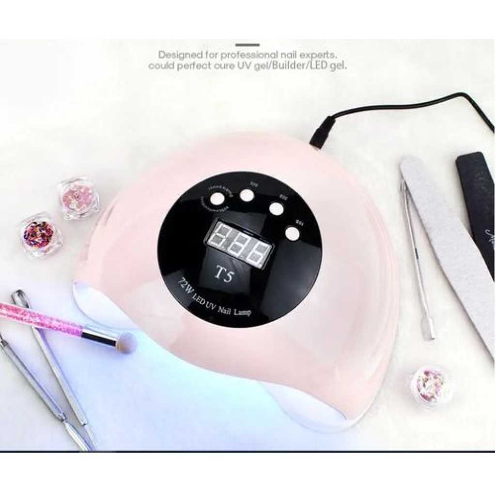 UV Lamp LED Nail Polish Dryer Lamp Gel Machine For Manicure & Pedicure With Infrared Sensor -Pink