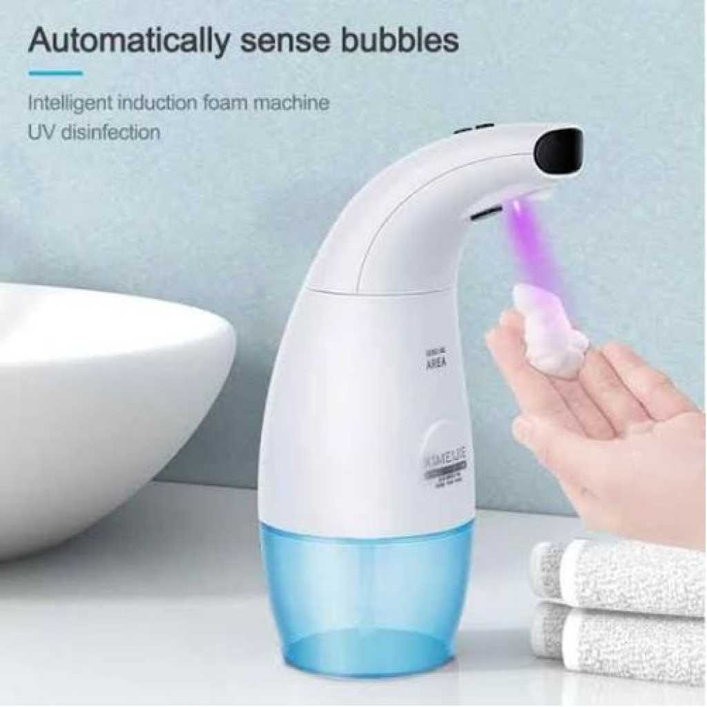 Magic Hand Foam Automatic Touchless Dish Soap Dispensers For Bathroom Kitchen Electric Hand Free Gel Pump- White