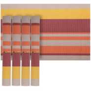 6 Pcs Table Mats With a Runner - Orange