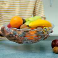 Fruit Vegetable Fruit Basket Storage Drainer Bowl Container Decor- White.