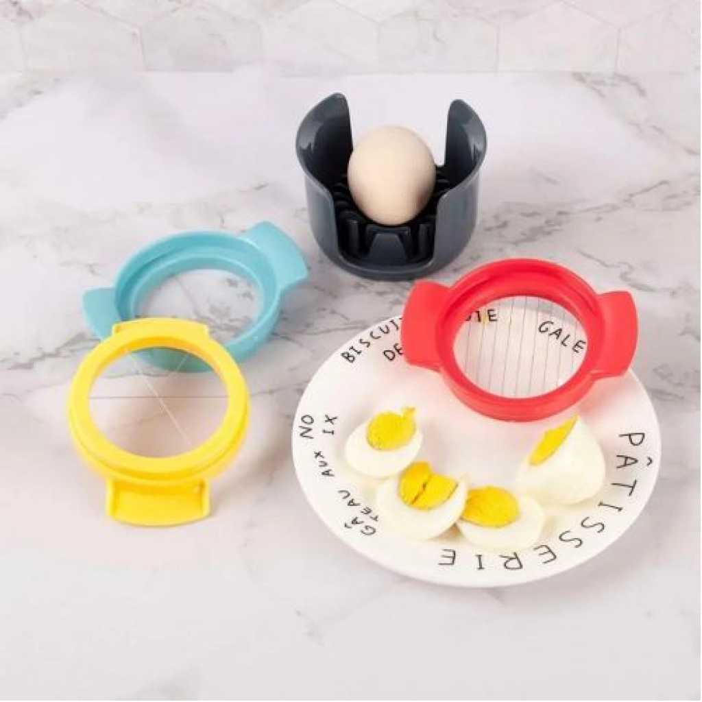 4 In1 Egg Slicer Cutter For Hard Boiled Eggs-Multi-colour.