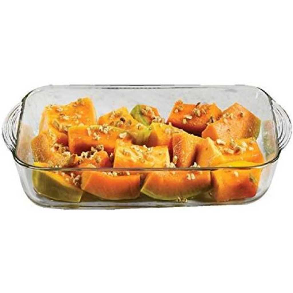 Borcam Rectangular Casserole Dish With Heat Resistant Oven Microwave Safety - Clear