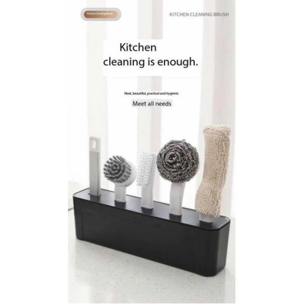 Kitchen Cleaning Kit Folding 4 Type Brushes For Cleaning All Utensil Of Kitchen- Multi-colour Home & Kitchen TilyExpress 15