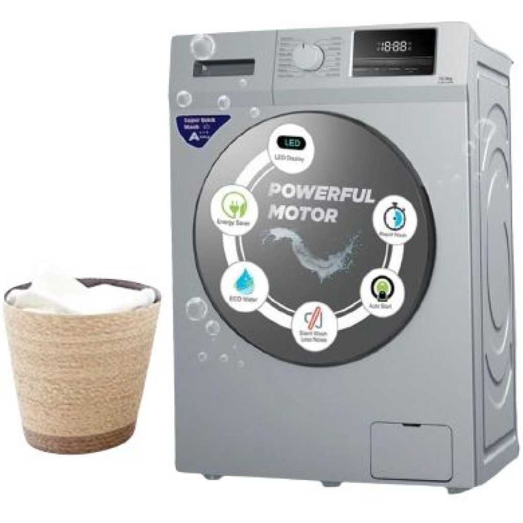 SPJ 8Kg Front Load Fully Automatic Washing Machine – Grey Washing Machines TilyExpress 3