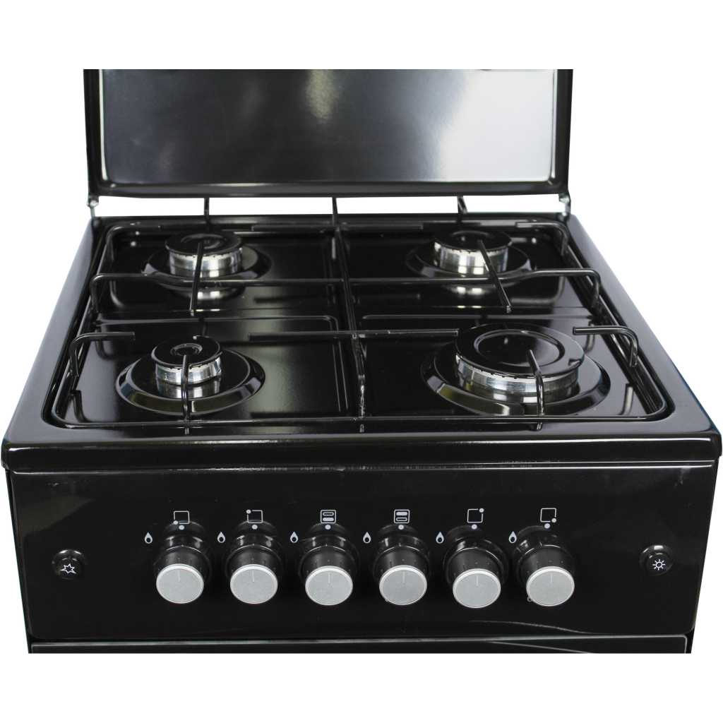 Blueflame Cooker Full Gas C5040G – B 50cm By 50 cm, 4 Gas Burners, Gas Oven, Auto Ignition - Black