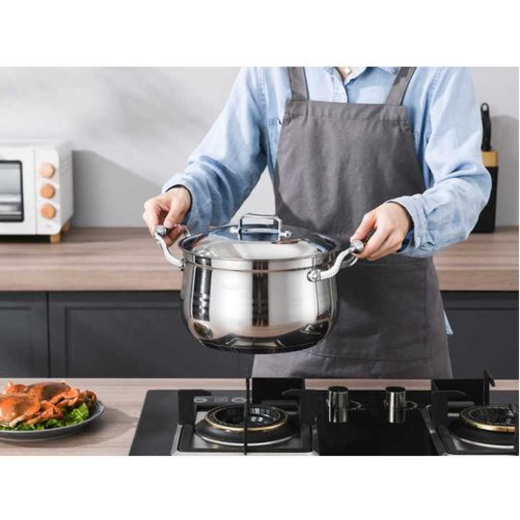 10 PC 22, 24, 26,28,30CM Stainless Steel Saucepans Cooking Pots- Silver. Cookware TilyExpress 8