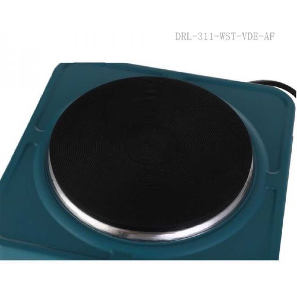 Winningstar 1000W Single Burner Heater Hot Plate with 3*0.75*80cm Charging Cable VDE Plug- Green.