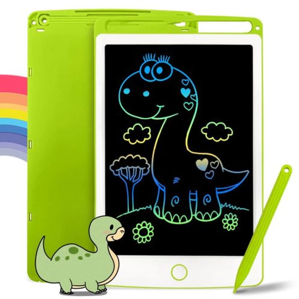 10 Inch LCD Writing Tablet Drawing Pads For Kids Colorful Lines Doodle Scribble Boards Educational Toys - Black.