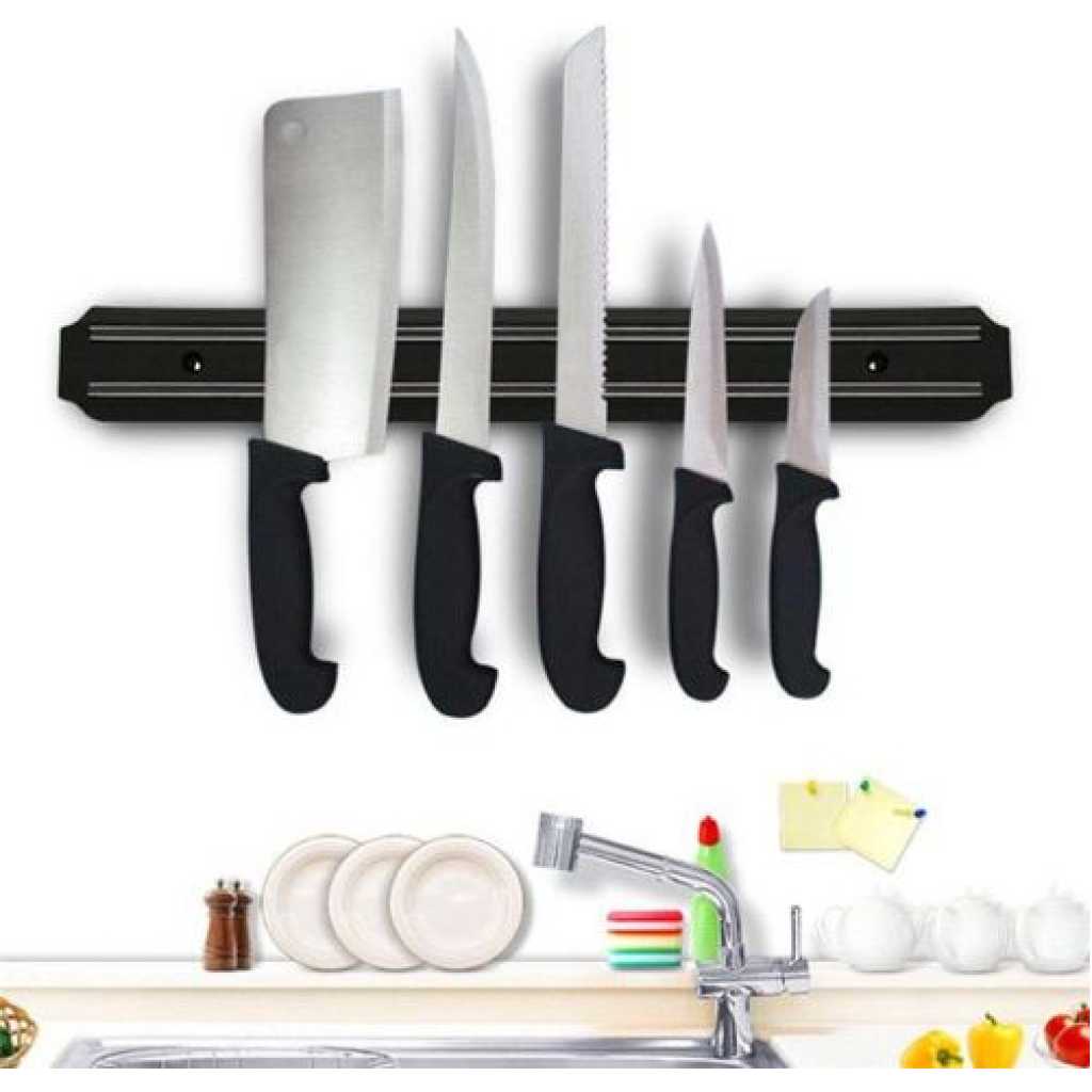 50Cm Wall Mount Professional Magnetic Knife Rack Holder Megnet - Black